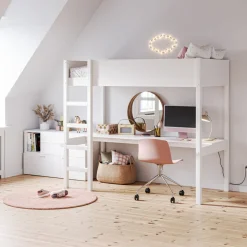 HOOGSLAPER MET BUREAU 200X90 u00abSOMMET IIu00bb | WIT