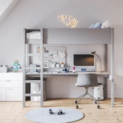 HOOGSLAPER MET BUREAU 200X90 u00abSOMMET IIu00bb | GRIJS