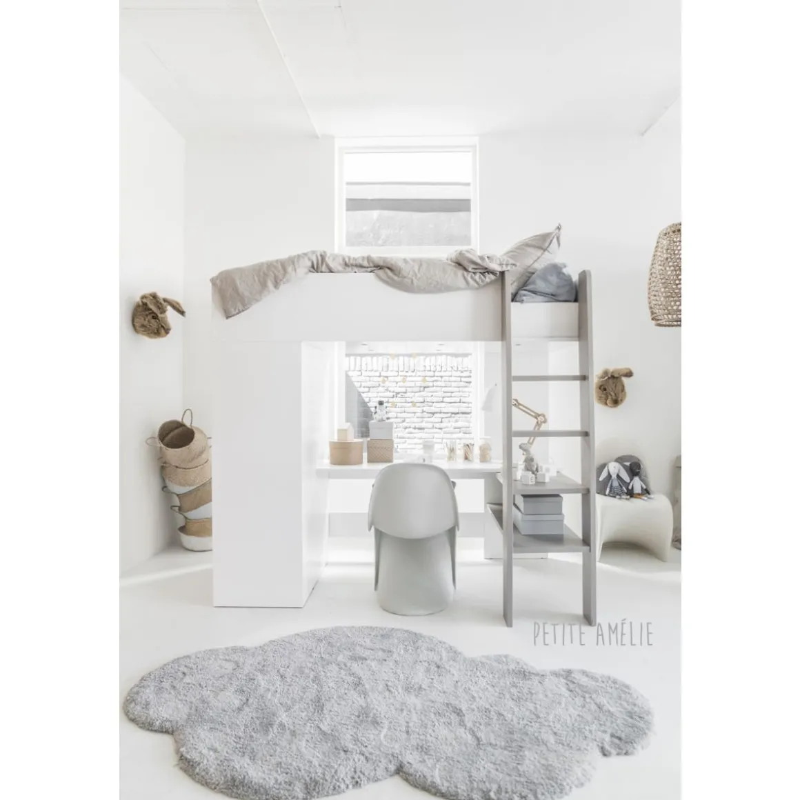 Hoogslaper u00abOmbreu00bb 200x90 | Kinder bed, bureau & kast in u00e9u00e9n