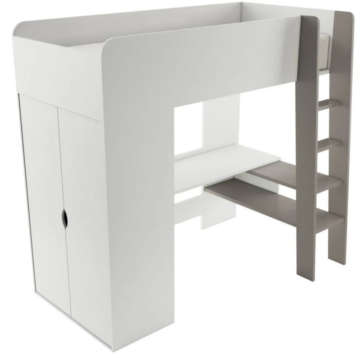 Hoogslaper u00abOmbreu00bb 200x90 | Kinder bed, bureau & kast in u00e9u00e9n