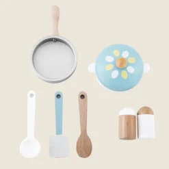 Houten speelgoedkeukentje met 8 accessoires | u00abMa premiu00e8re cuisineu00bb
