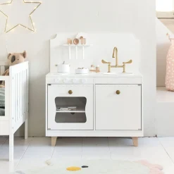 Houten Speelkeuken | u00abSorbieru00bb | Wit | Met 13-delige witte keukenset