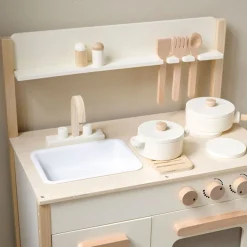 HOUTEN SPEELKEUKEN u00abCHANTILLYu00bb | INCL. 10 ACCESSOIRES | BEIGE
