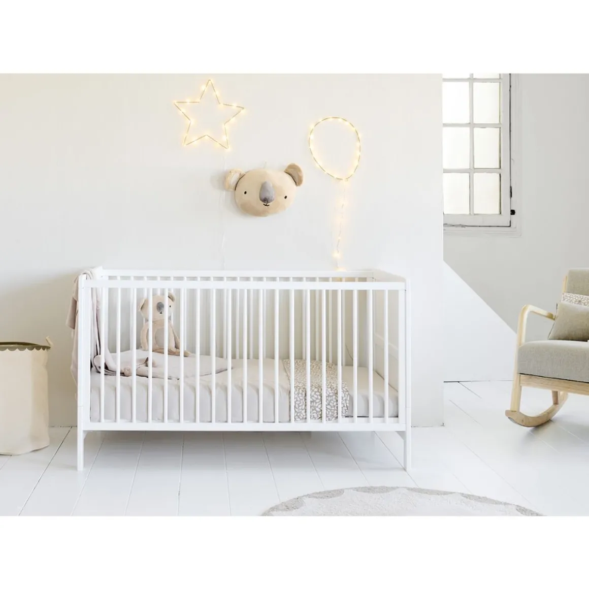 3 in 1 babybed / Meegroeibed "Evolutif" Aurore 0-4 jaar | WIT