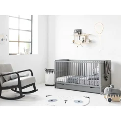 3 in 1 Meegroeibed Evolutif Laurent 0-4 jaar inclusief 10cm premuim matras | GRIJS
