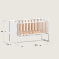 2-IN-1 CO-SLEEPER / AANSCHUIFBEDJE u00abNUAGEu00bb | WIT EN NATUREL