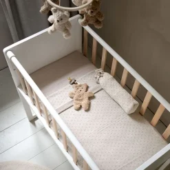 2-IN-1 CO-SLEEPER / AANSCHUIFBEDJE u00abNUAGEu00bb | WIT EN NATUREL