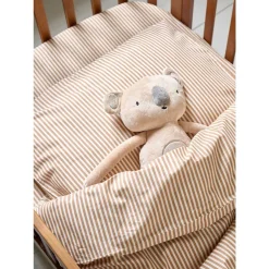 JUNIORBED HOESLAKEN 80 X 160 CM u00abSTRIPEDu00bb | BEIGE EN CARAMEL
