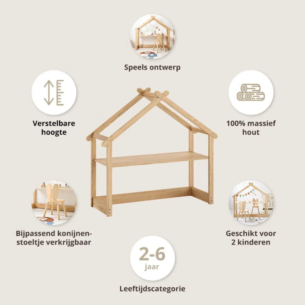 KINDERBUREAU HUISJE u00abMAISONu00bb | NATUREL