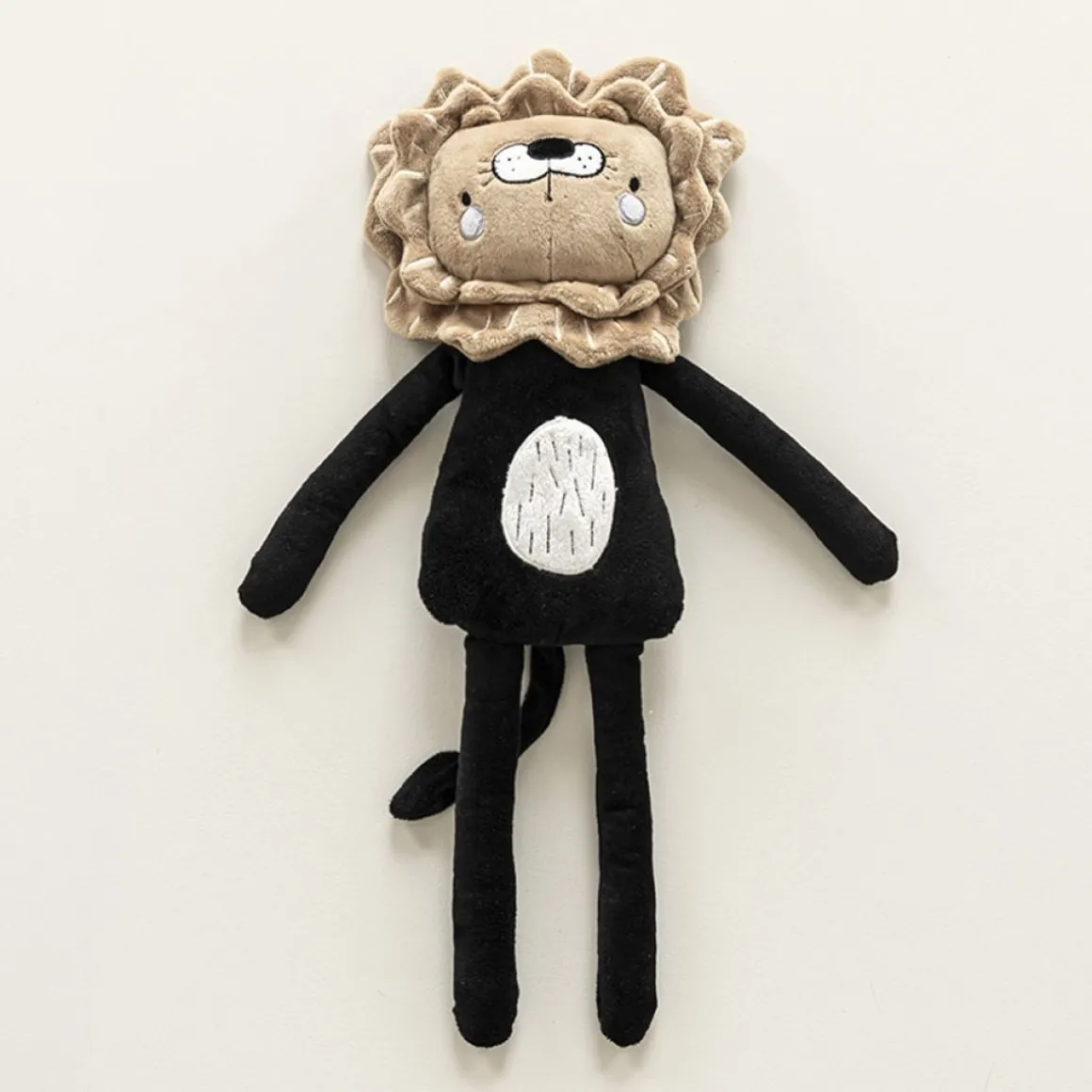 Knuffel leeuw - Leeuw knuffel Leo zwart bruin | 50cm