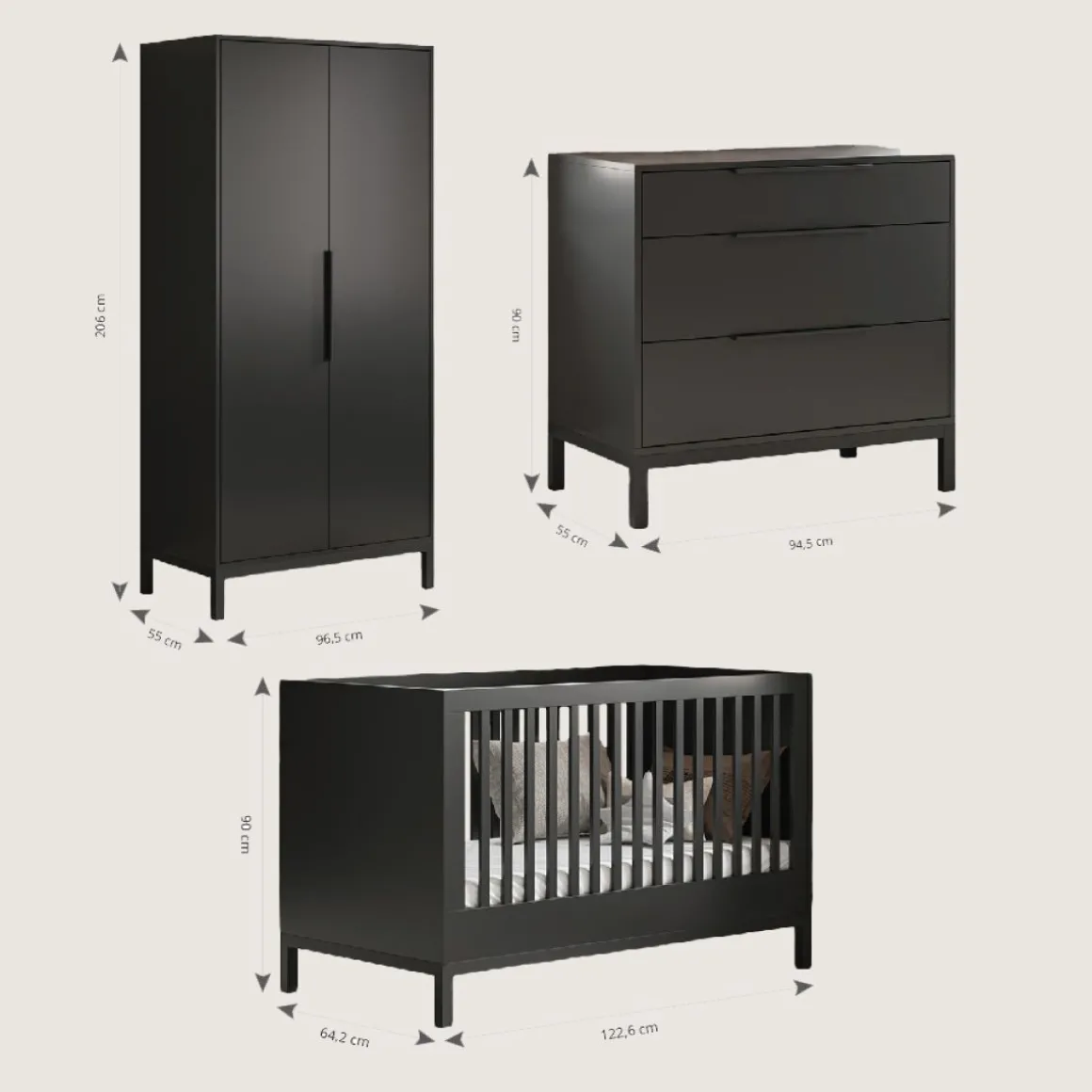 LEDIKANT u00abSOIEu00bb | 60 X 120 CM | ZWART
