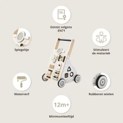 Loopwagen baby - Houten loopwagen | Naturel