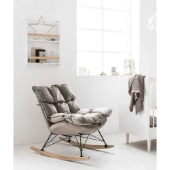 Luxe schommelstoel voor in babykamer | u00abCOCONu00bb | Grijs