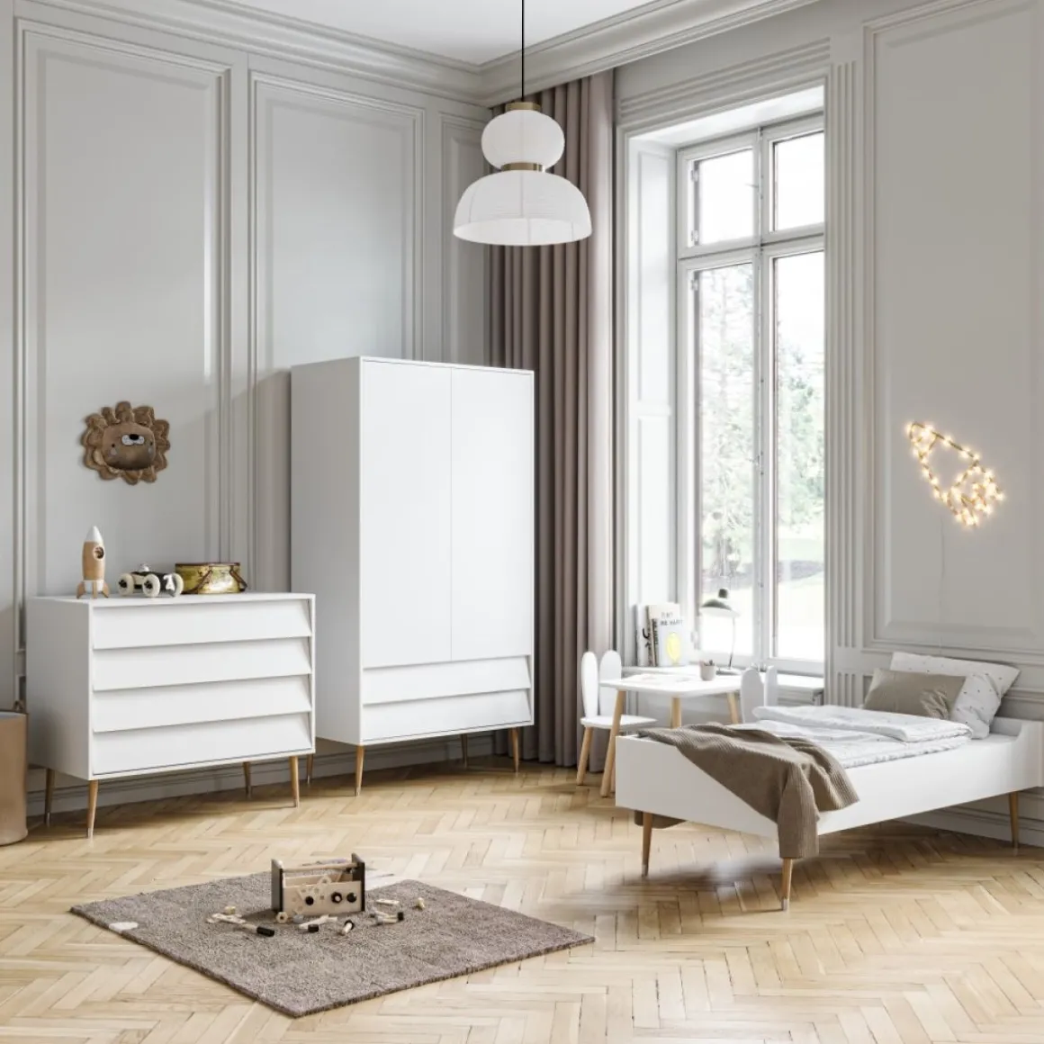 Meegroei ledikant 140x70 u00abBosqueu00bb | Wit