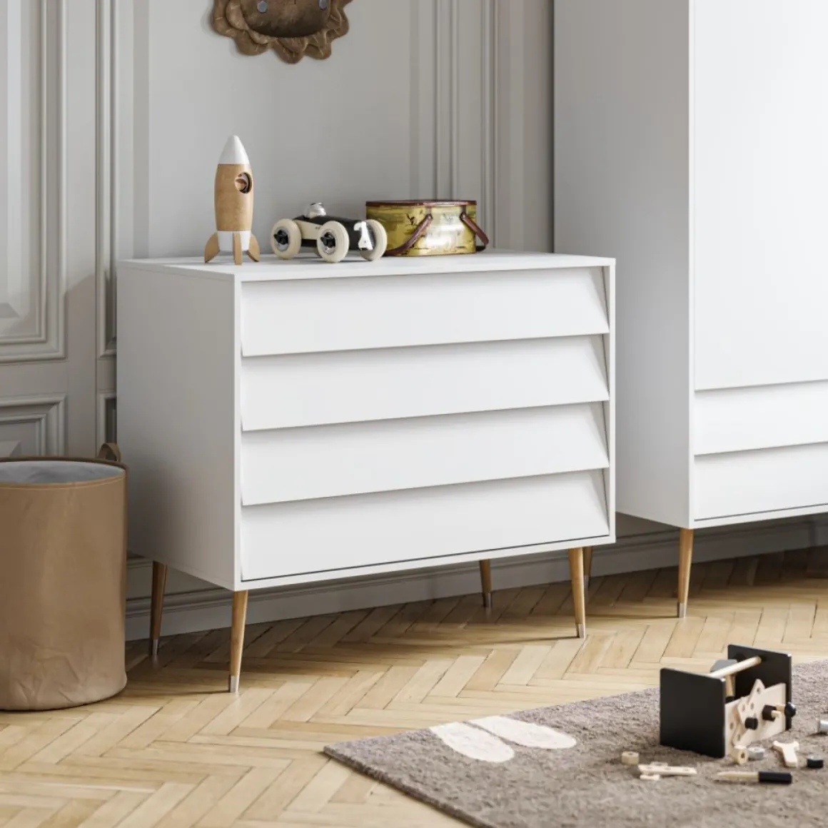 Meegroei ledikant 140x70 u00abBosqueu00bb | Wit