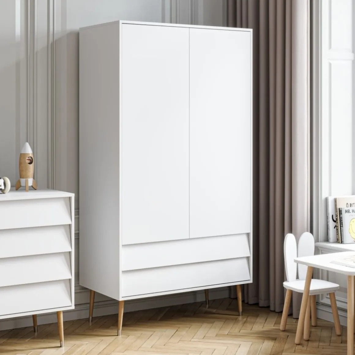 Meegroei ledikant 140x70 u00abBosqueu00bb | Wit