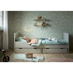 MEEGROEIBED / PEUTERBED u00abBRUMEu00bb INCL. LATTENBODEM | 80 X 140-200 CM | GRIJS