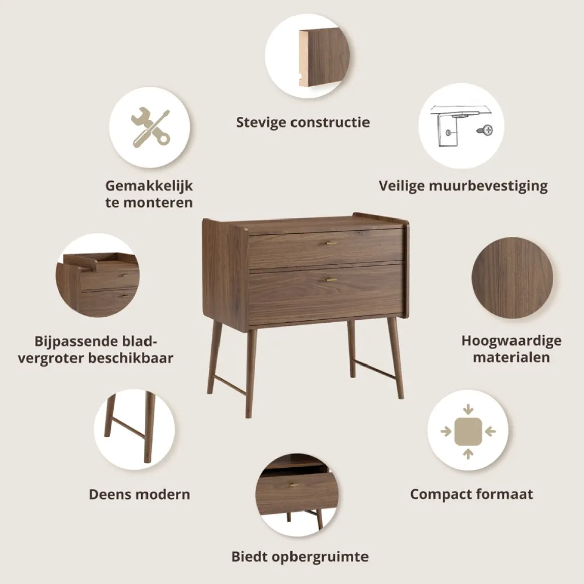 MEEGROEIBED u00abROSEAUu00bb | 70 X 140 CM | WALNOOT