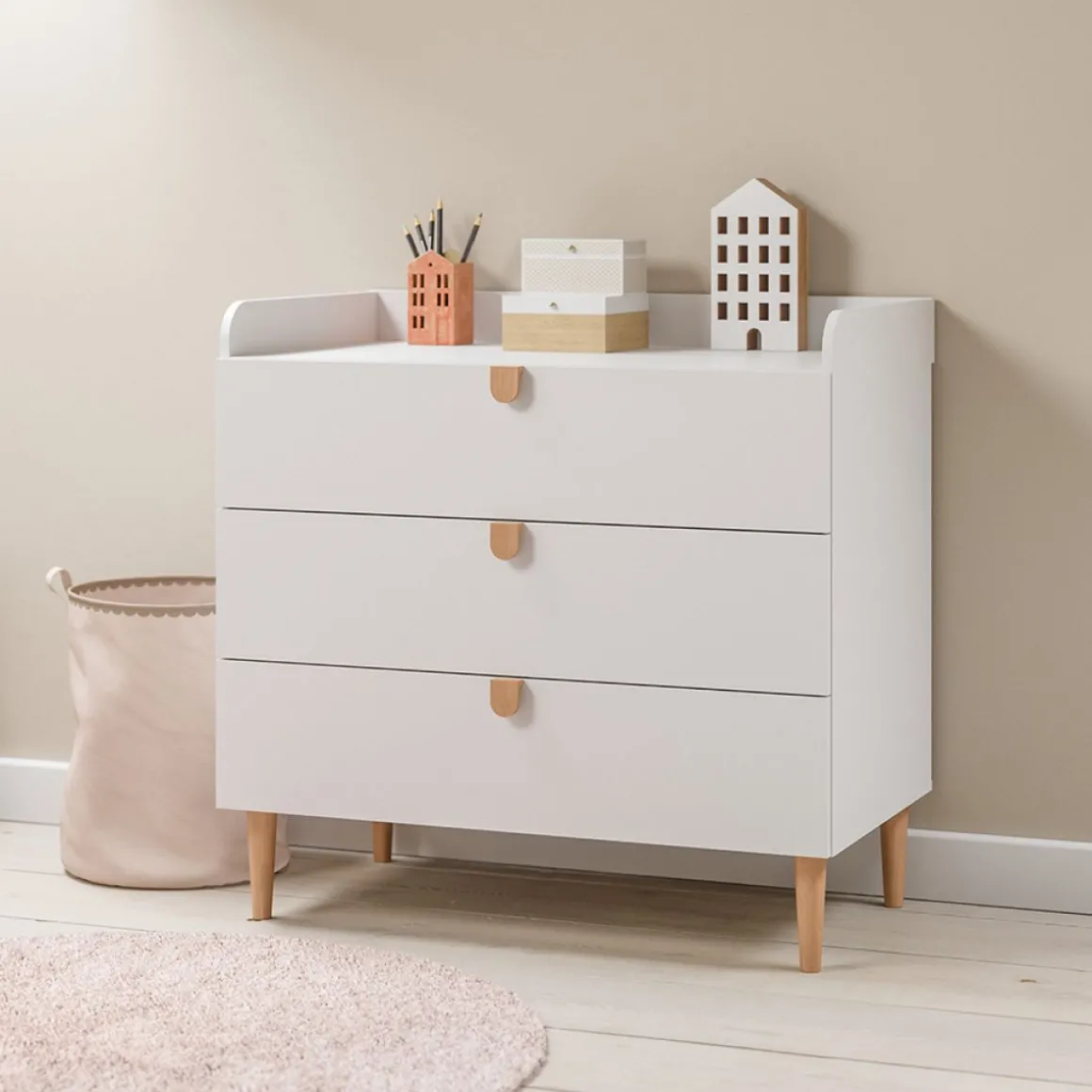 Meegroeibed 140x70cm u00abu00c9TOILEu00bb | Wit