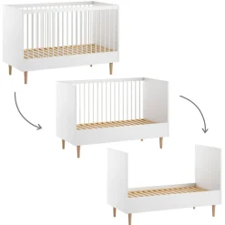 Meegroeibed 140x70cm u00abu00c9TOILEu00bb | Wit