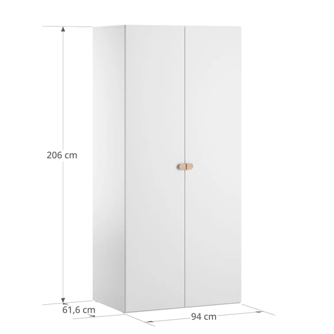 Meegroeibed 140x70cm u00abu00c9TOILEu00bb | Wit