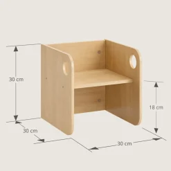 MONTESSORI TAFEL EN TWEE STOELEN u00abELLIPSEu00bb | NATUREL