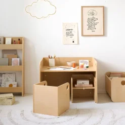 MONTESSORI TAFEL EN TWEE STOELEN u00abELLIPSEu00bb | NATUREL