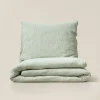 Mousseline dekbedovertrekset 120x150cm, incl. kussenhoes | Groen