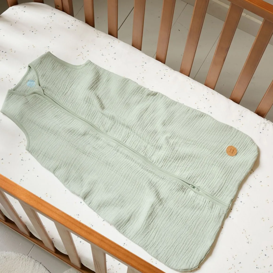 MOUWLOZE MOUSSELINE BABY SLAAPZAK | GROEN | 90 CM | 6-18 MAANDEN