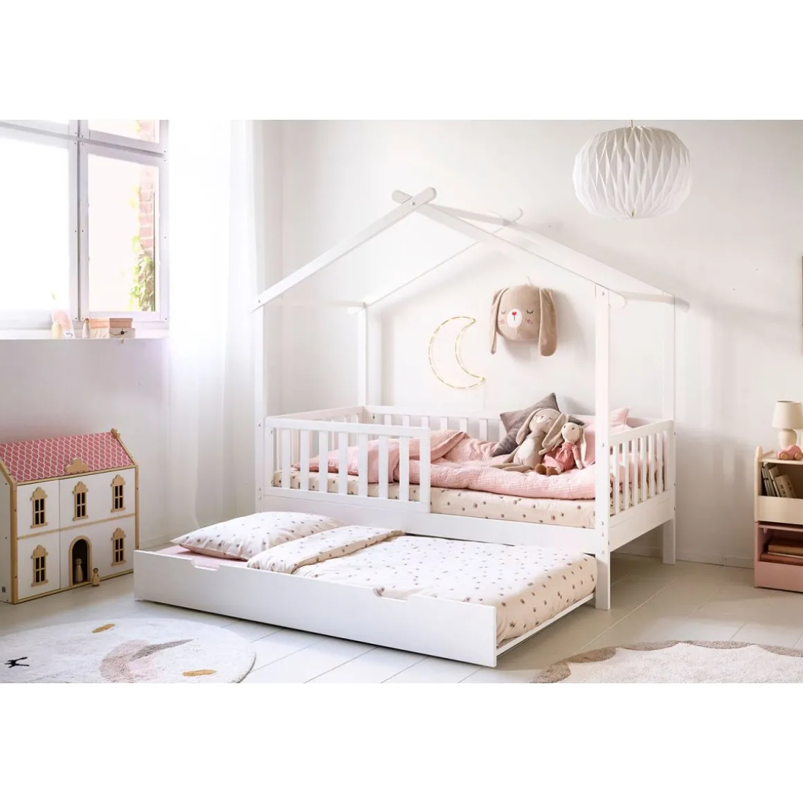 ONDERSCHUIFBED VOOR BEDHUISJE u00abMAISONu00bb (80 X 160 CM ) | WIT