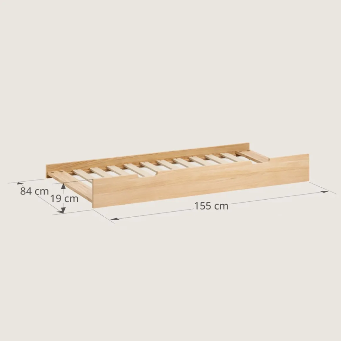 ONDERSCHUIFBED VOOR BEDHUISJE u00abMAISONu00bb (80 X 160 CM ) | NATUREL