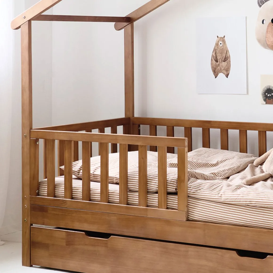 ONDERSCHUIFLADE VOOR BEDHUISJE u00abMAISONu00bb (160 X 80 CM ) | WALNOOT
