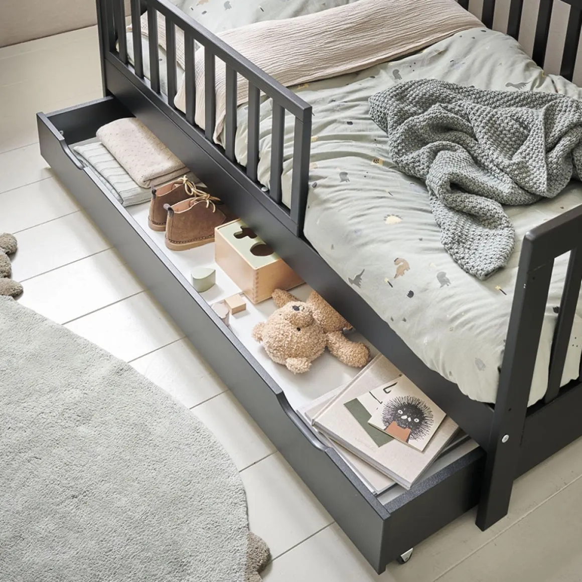 Onderschuiflade voor peuterbed en meegroeibed 140x70 | Zwart