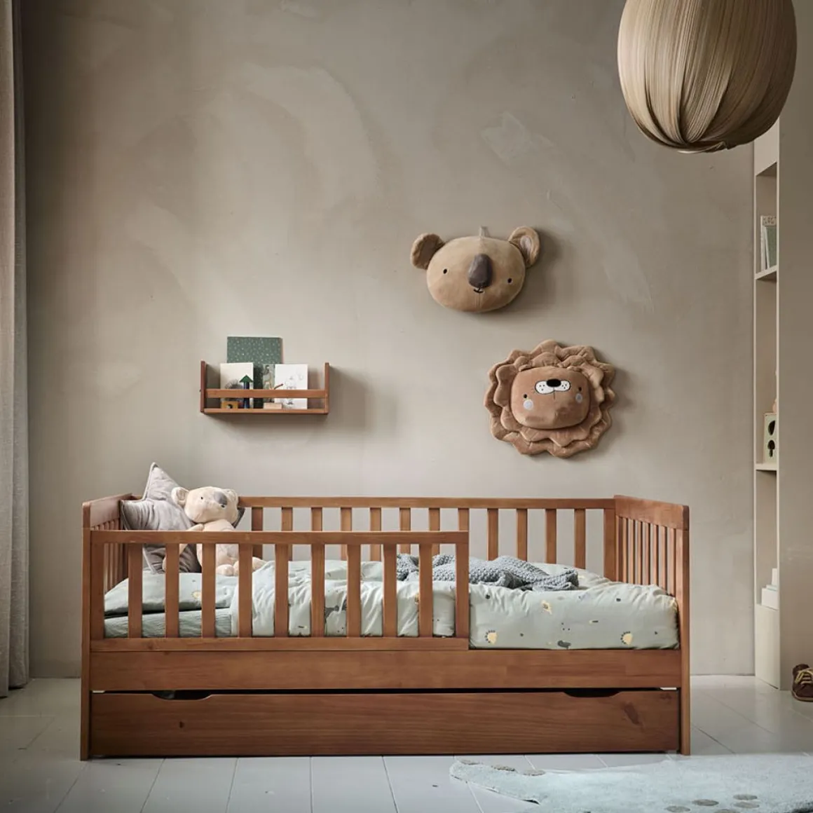 ONDERSCHUIFLADE VOOR PEUTERBED u00abPLUMEu00bb | 140X70 | WALNOOT