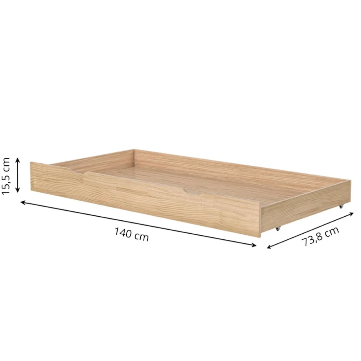 ONDERSCHUIFLADE VOOR PEUTERBED u00abPLUMEu00bb | 140X70 | NATUREL