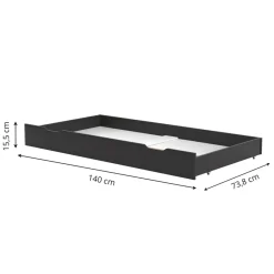 Onderschuiflade voor peuterbed en meegroeibed 140x70 | Zwart