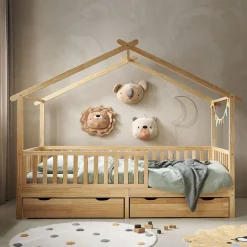 ONDERSCHUIFLADES VOOR BEDHUISJE u00abMAISONu00bb (90 X 200 CM) | NATUREL
