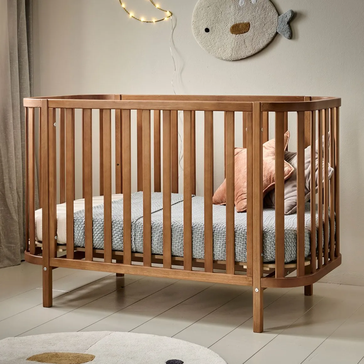 OVAAL LEDIKANT u00abCOCOONu00bb | 60X120 CM | WALNOOT
