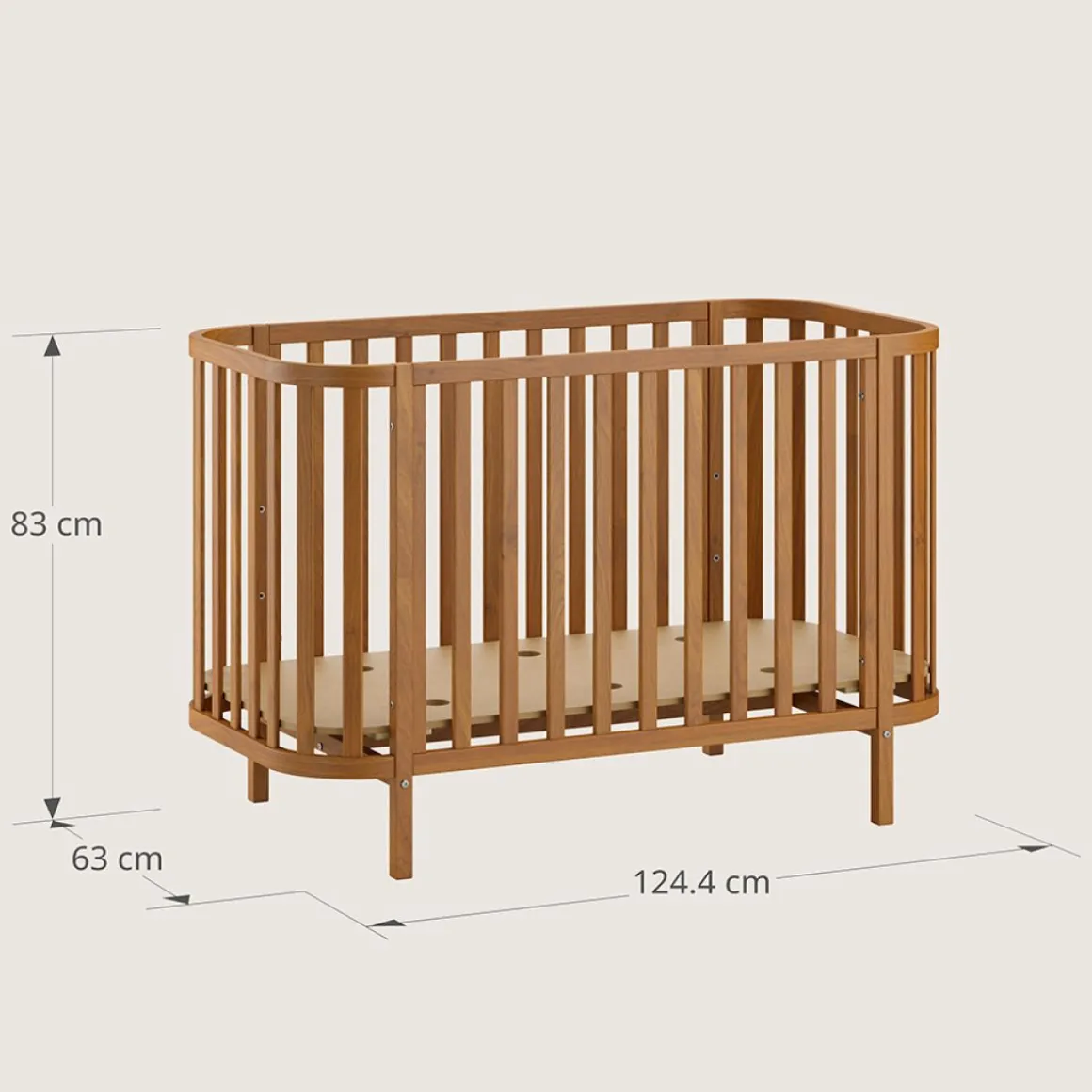 OVAAL LEDIKANT u00abCOCOONu00bb | 60X120 CM | WALNOOT