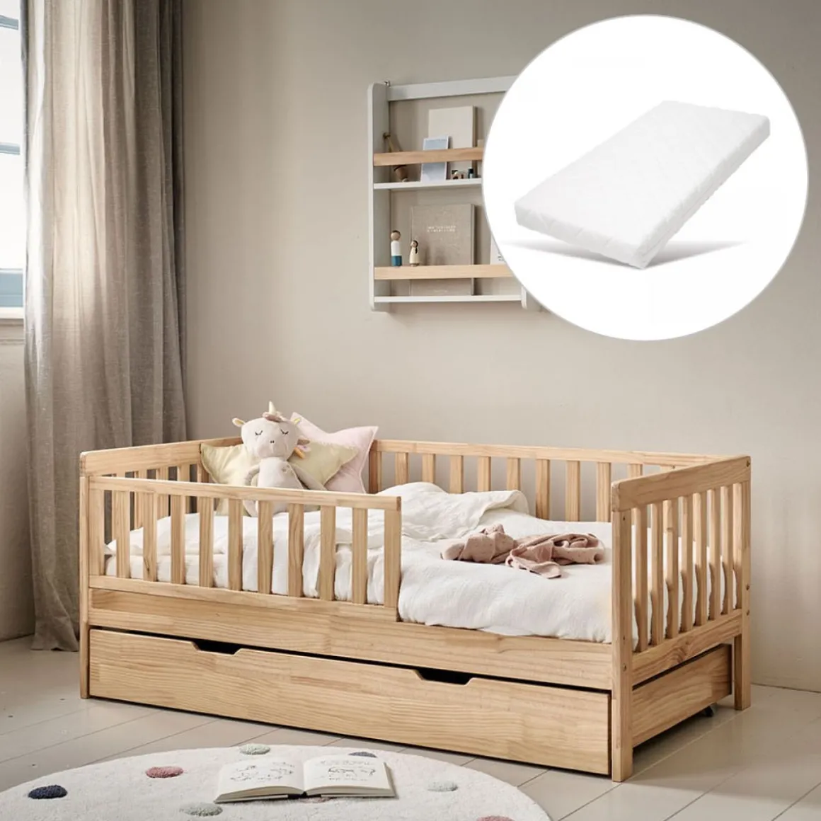 PEUTERBED u00abPLUMEu00bb | 70 X 140 CM | NATUREL