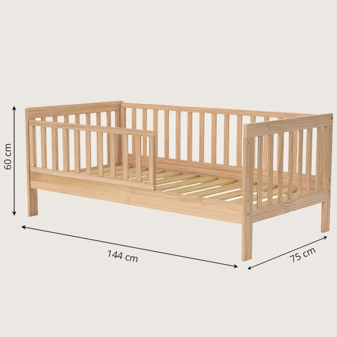 PEUTERBED u00abPLUMEu00bb | 70 X 140 CM | NATUREL