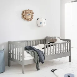 Peuterbed u00abPlumeu00bb 140x70 Grijs