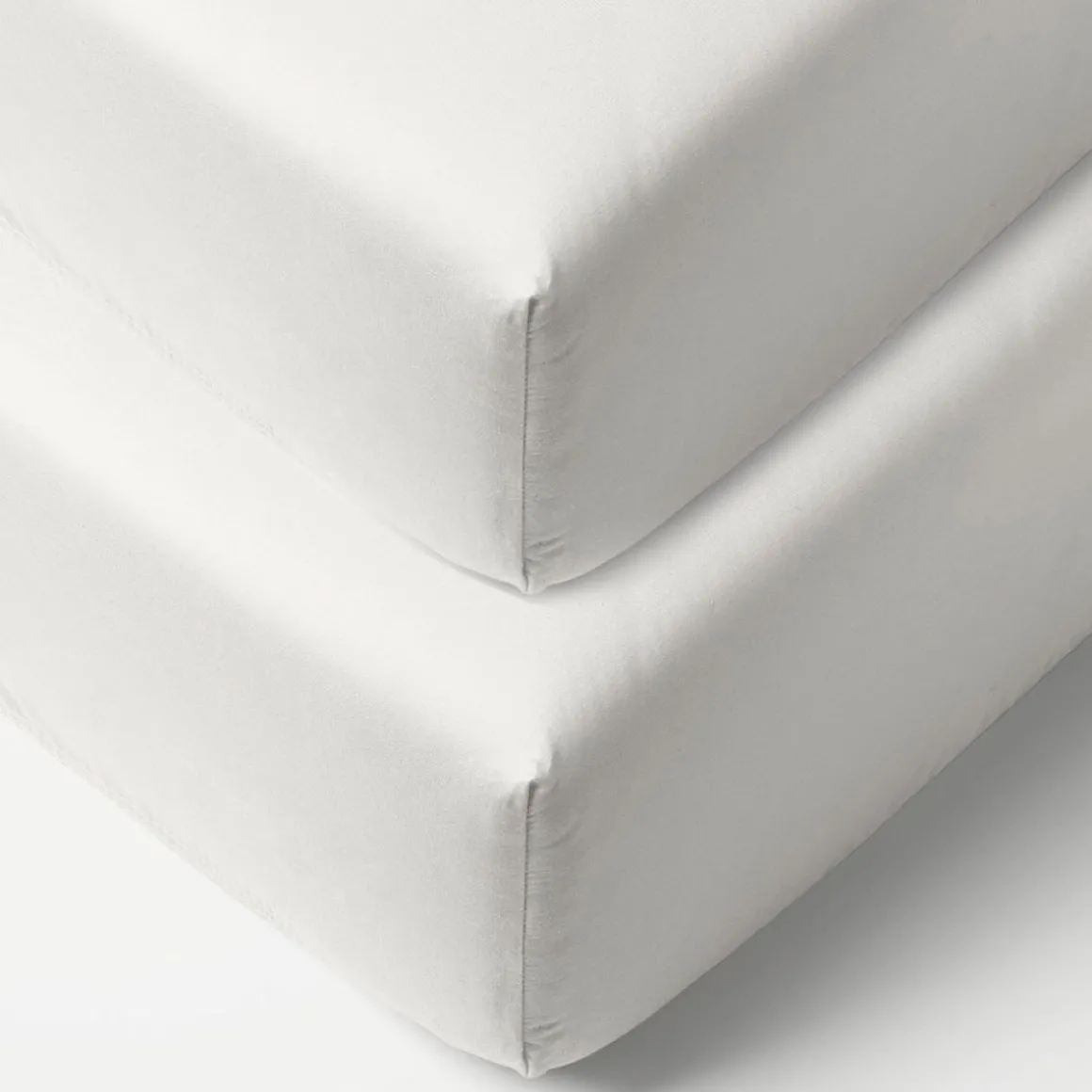 Set van 2 Jersey hoeslakens 40/45x90 cm | Wit