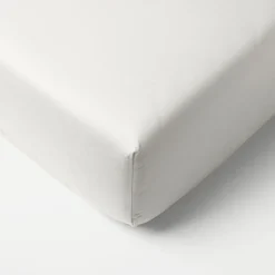 Set van 2 Jersey hoeslakens 40/45x90 cm | Wit en licht taupe