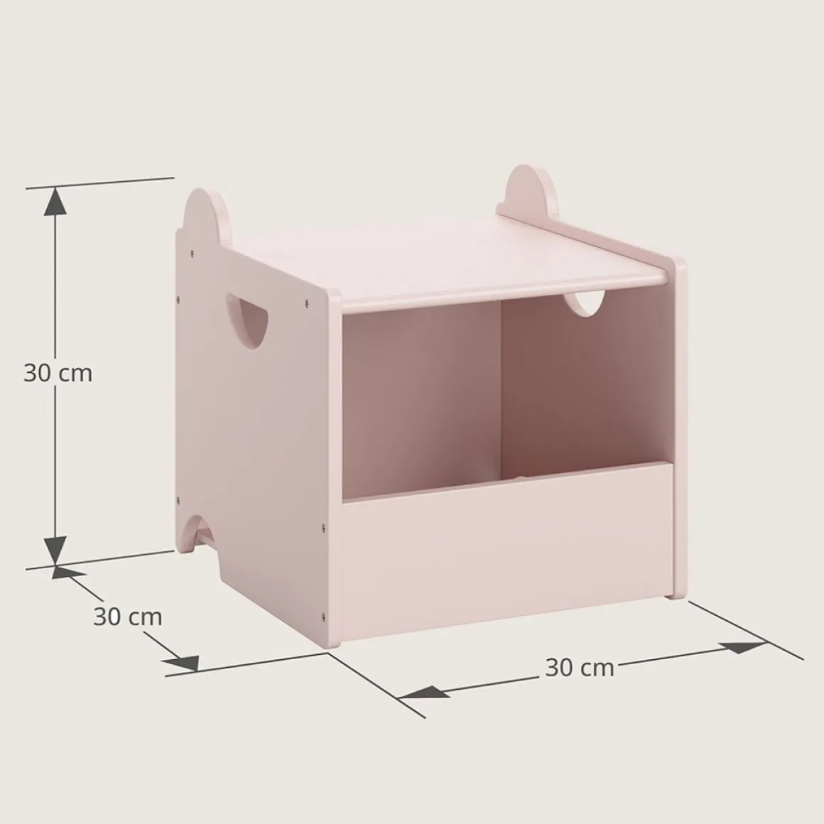 SET VAN 2 STAPELBARE SPEELGOEDKISTEN u00abARC-EN-CIELu00bb | ROZE EN LICHT BEIGE