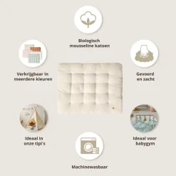 Speelmatras baby biologisch katoen Biscuit | 110x85cm | Beige