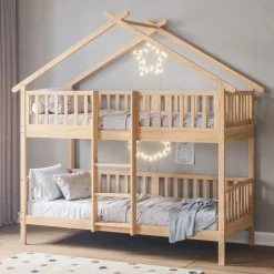 STAPELBED HUISJE u00abMAISONu00bb | 90 X 200 CM | NATUREL