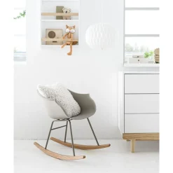 Wandrek babykamer / kinderkamer wit met naturel hout u00abBrise/Ceriseu00bb