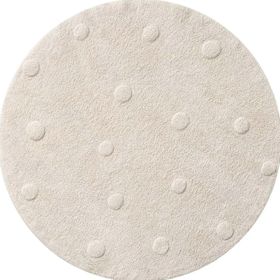 WASBAAR KINDERVLOERKLEED | ROND u00d8110 CM | NATUREL MET STIPPEN