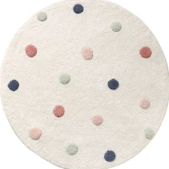 Wasbaar kindervloerkleed | Rond u00d8110 cm | Stippen